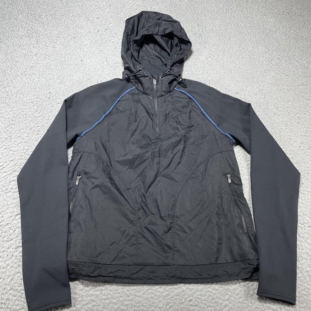 Outdoor Voices Jacket Womens Small Black Hooded 1/4 Zip‎ Windbreaker Lightweight